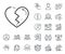 Broken heart line icon. Love crush sign. Specialist, doctor and job competition. Vector