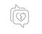 Broken heart line icon. Love crush sign. Vector