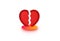 Broken heart logo isolated on white background.