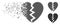 Broken Heart Moving Pixel Halftone Icon