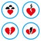 Broken Heart Rounded Vector Icons