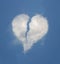 Broken heart shaped cloud