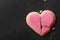 Broken heart shaped cookie on table, top view with space for text. Relationship problems concept
