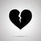 Broken heart simple black icon