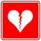 Broken heart vector sign