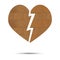 Broken heart wooden