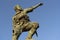 Broken Hill War Memorial is a bronze statue of a World War I Australian soldier in battle-worn uniform.