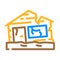 broken house disaster color icon vector illustration