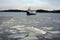 Broken ice and Kivimo ferry, Finland