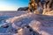 Broken ice near the shore of Lake Baikal