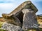 The broken Kilclooney Dolmen is neolithic monument dating back to 4000 to 3000 BC between Ardara and Portnoo in County