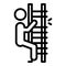 Broken ladder careless person icon, outline style
