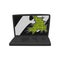 Broken laptop, damaged electronic device cartoon vector Illustration on a white background