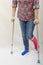 Broken Leg and Crutches