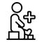 Broken leg icon outline vector. Man fracture