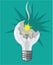 Broken lightbulb vector illustration