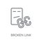 Broken link linear icon. Modern outline Broken link logo concept