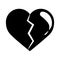 Broken love heart divorce feeling linear style icon