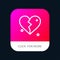 Broken, Love, Heart, Wedding Mobile App Button. Android and IOS Line Version