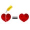 Broken love illustration - glue vector