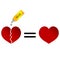 Broken love illustration - glue vector