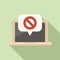 Broken message laptop icon flat vector. Update brand