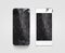 Broken mobile phone screen, black, white, clipping path.