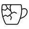 Broken mug icon outline vector. Safety control