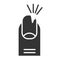 Broken nail black glyph icon. Correction manicure. Nail salon. Beauty industry. Pictogram for web page, promo. UI UX GUI design