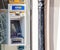 Broken, out of order Euronet ATM, cash machine, shattered damaged front glass screen. Theft, money safety concept, out of service