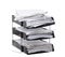 Broken, overloaded office paper filing trays isolated on white background. Concept. Lots of paperwork, work, bureaucracy