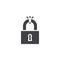 Broken padlock vector icon