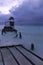 Broken Pier and Approaching Storm