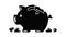 Broken piggy bank icon animation