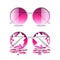 Broken pink glasses isolated on white vector