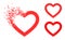 Broken Pixel Romantic Heart Glyph with Halftone Version