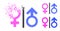 Broken Pixel Toilet Gender Symbol Glyph with Halftone Version