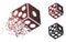 Broken Pixelated Halftone Dice Icon