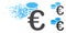 Broken Pixelated Halftone Euro Coins Icon