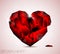 Broken red diamond jewel heart