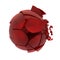 Broken red glass ball