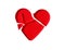 Broken Red Glass Heart