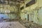 Broken room at Azure swimming pool in the Pripyat town in the Ukraine