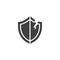 Broken security shield vector icon