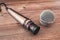Broken singing microphone disassembled under repair