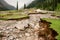 Broken soil by earthquake and lonely dwelling of a farmer of Central Asia