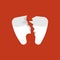 Broken tooth crack. Dentist vector illustration sick teeth