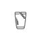 broken tumbler or glassware icon on white background. simple, line, silhouette and clean style