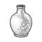 Broken vase repaired by medical plaster sketch