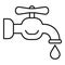 Broken water tap icon, outline style